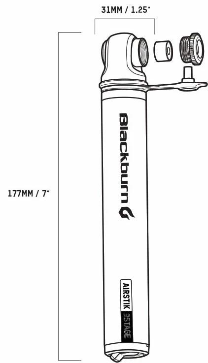Blackburn Mini-pompe AirStik 2Stage 6 Blackburn Mini-pompe AirStik 2Stage – Image 4