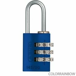 Abus 145/20 B/DFNLI Serrure à Combinaison -Antivol Soldes Boutique 46625ABUS145 20B DFNLI Zahlenschloss colorrainbow